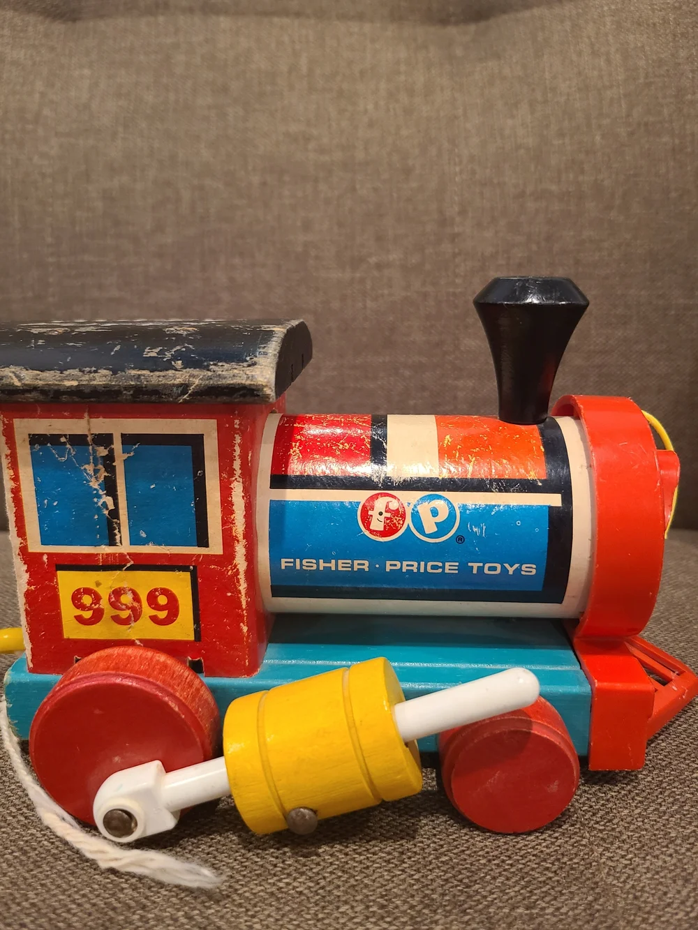 Vintage - Fisher Price - HUFFY PUFFY 999 - Wood Train Engine